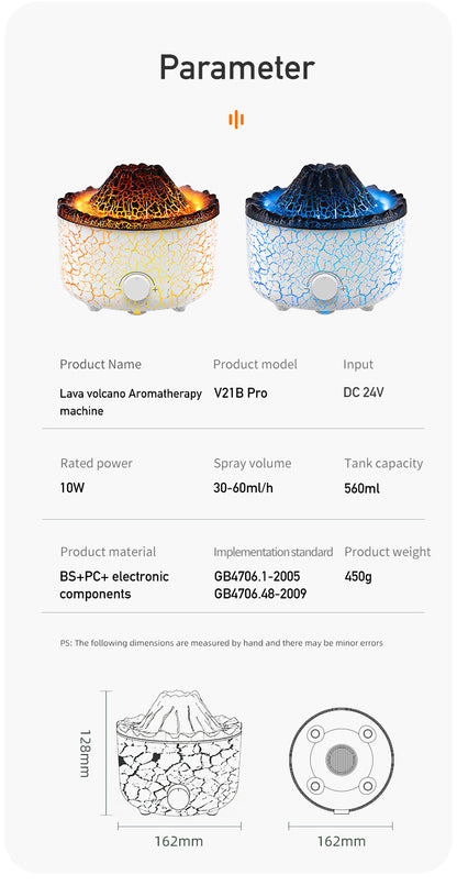 Nuevo Humidificador de volcán creativo, máquina de aromaterapia, difusor humidificador de llama de aire