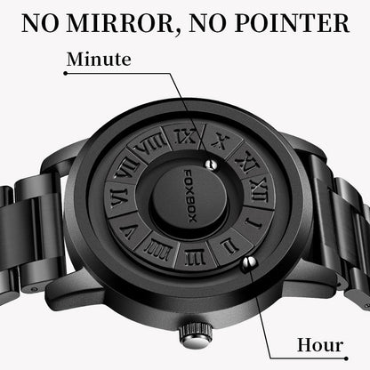 Lige Cool Reloj con suspensión magnética Tecnología Negra para Hombres Personalidad Creativa