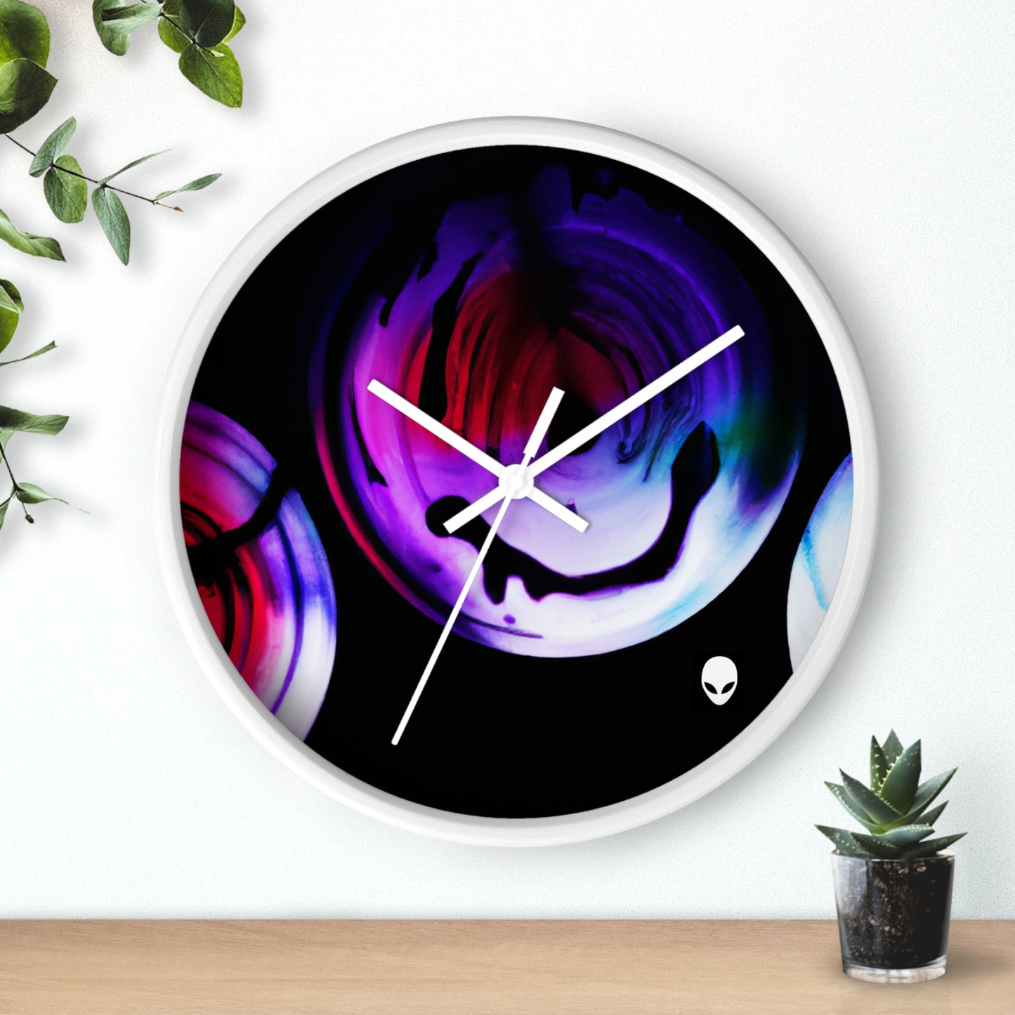 "Exploring Contrasts: A Colorful Dance of Luminance and Chromatic Aberration" - The Alien Wall Clock