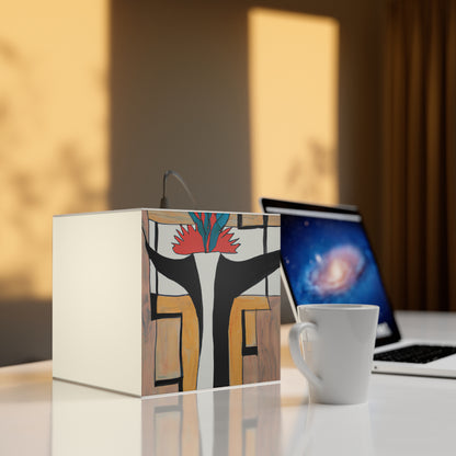 „Erforschung von Balance und Muster in der abstrakten Kunst“ – Die Alien Light Cube Lampe