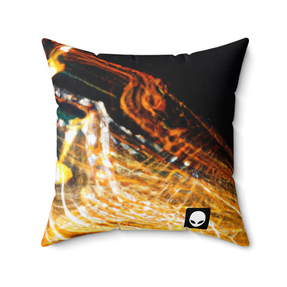 "Chaotic Disruption: An Abstract Exploration" - The Alien Square Pillow