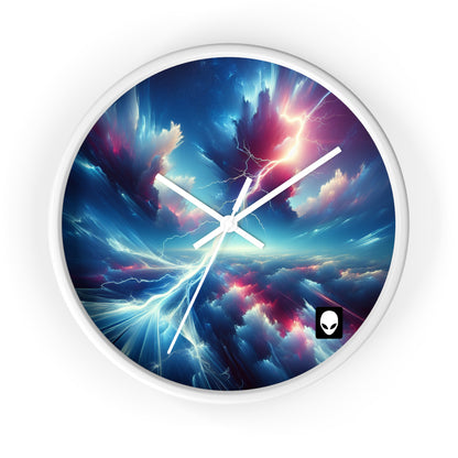 "Electricity In The Sky" - The Alien Wall Clock Digital Art Style