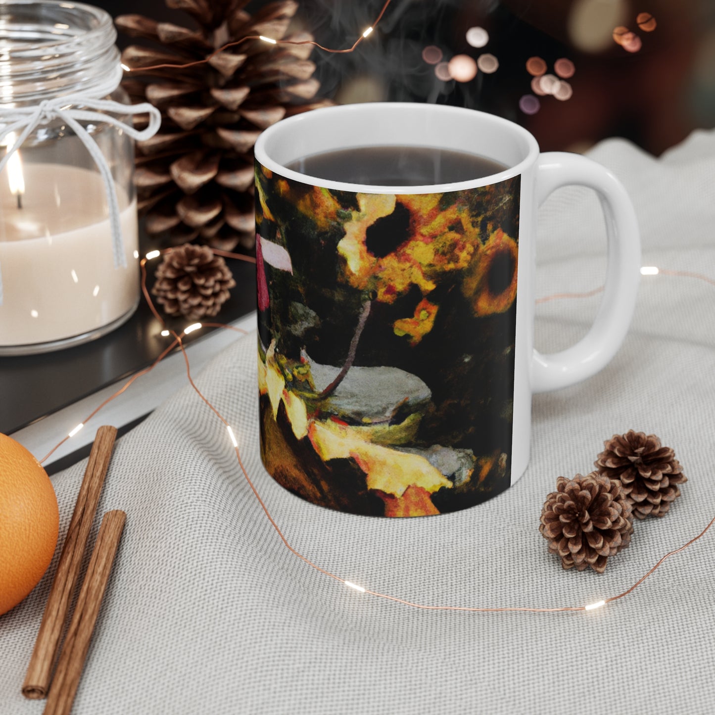 "Centinela solitario del campo de girasoles" - Taza de cerámica The Alien 11 oz