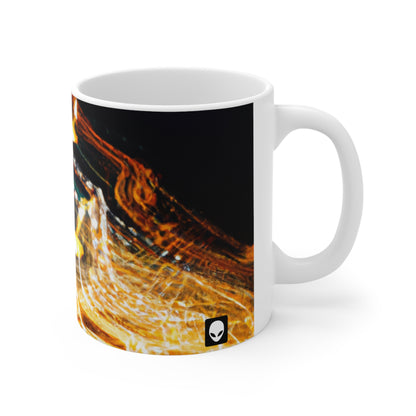 "Disrupción caótica: una exploración abstracta" - Taza de cerámica The Alien 11 oz