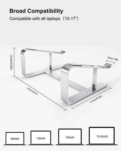 Laptop-Ständer, Computer-Ständer für Laptop, Aluminium-Laptop-Riser, ergonomischer Laptop-Halter, kompatibel mit MacBook Air Pro, Dell XPS, mehr 10–17 Zoll Laptops, Work from Home-Sliver Amazon Banned