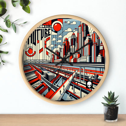 "Constructing Ideas: A Typographic Landscape" - The Alien Wall Clock Constructivism Style