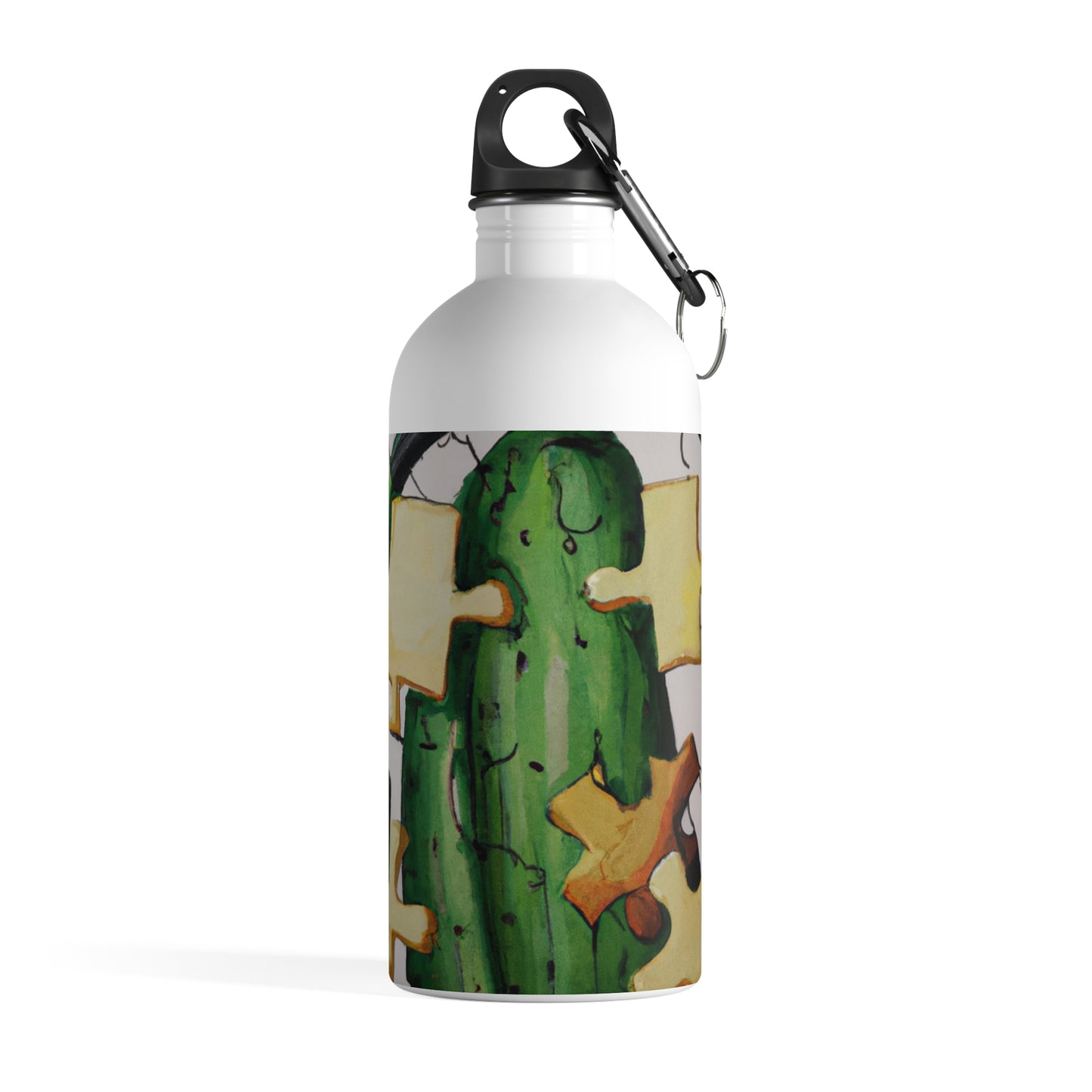 "Cactified Puzzle Time" - The Alien Stainless Steel Water Bottle