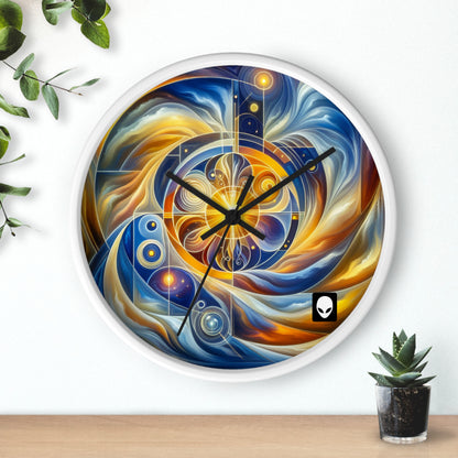 "Divinidad ascendente: un despertar espiritual en una geometría vibrante" - El reloj de pared alienígena estilo arte religioso