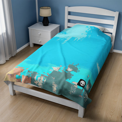 "Un paisaje celeste ventoso: una combinación de tradición y modernidad" - The Alien Velveteen Plush Blanket