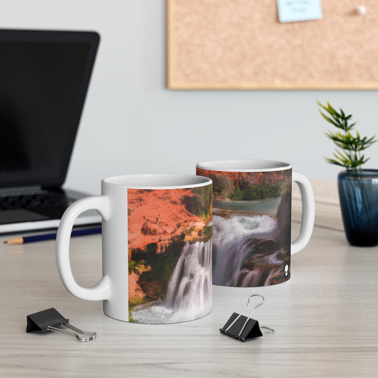 "Capturando la belleza de la naturaleza: creando un paisaje icónico en un arte vibrante" - Taza de cerámica The Alien de 11 oz