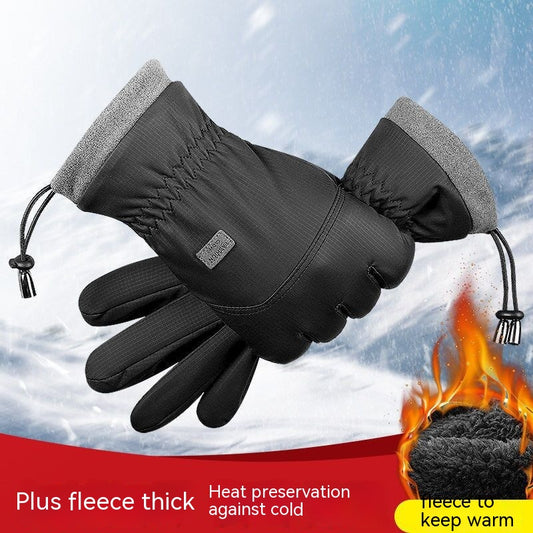 Guantes de poliéster para hombre y mujer, guantes de esquí con pantalla táctil, impermeables para exteriores, resistentes al viento, cálidos, para montar, dedo completo, polar, escalada