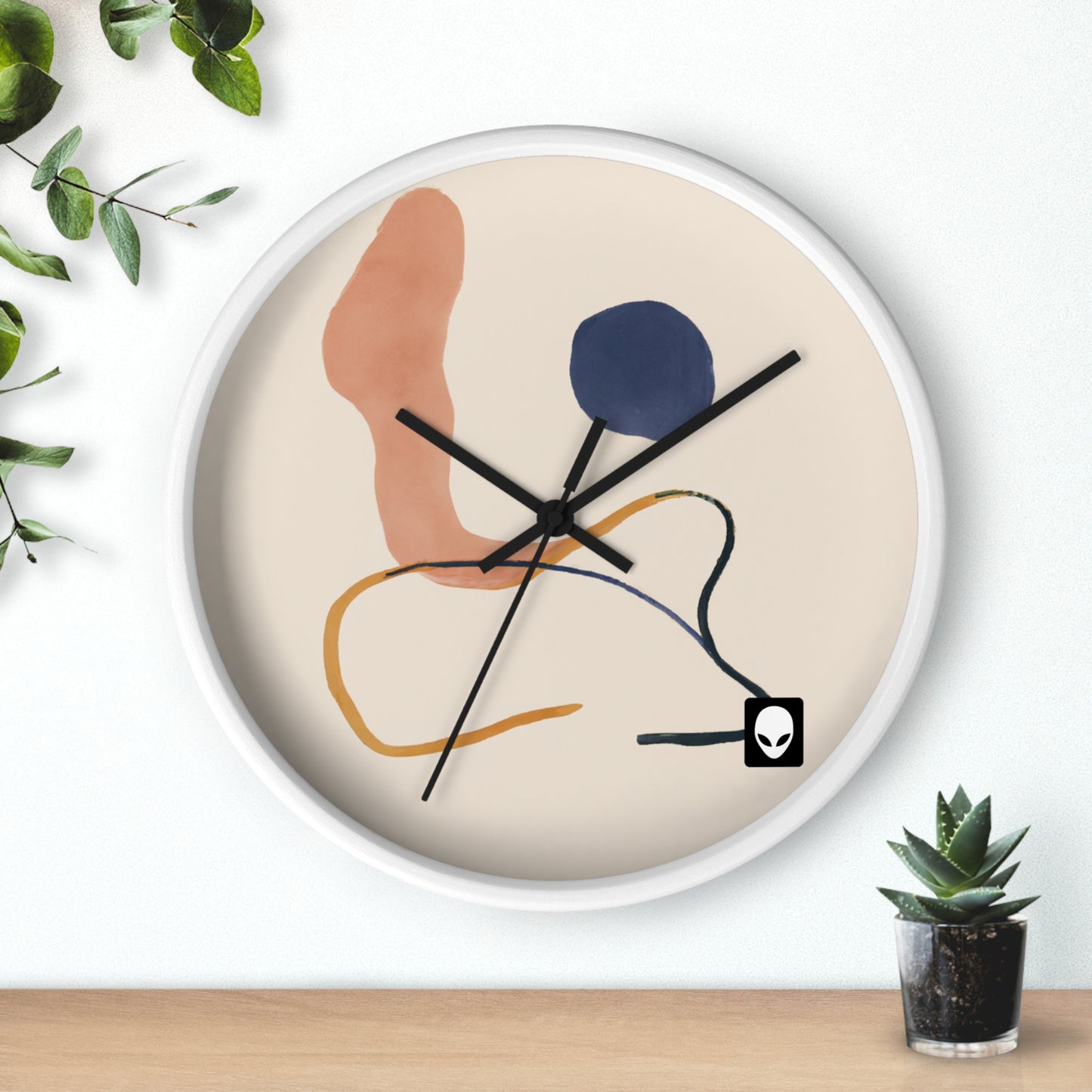 "Contraste geométrico: exploración del color a través de la geometría" - El reloj de pared alienígena