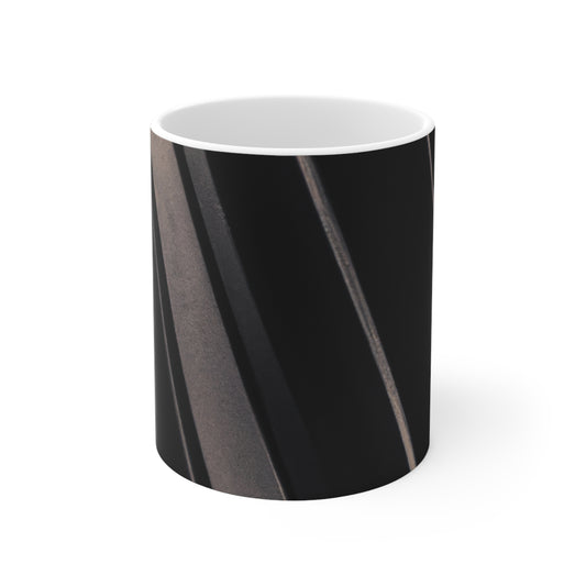 "Light and Dark Interplay: Exploring the Creative Shapes and Textures of Shadow and Light" - The Alien Ceramic Mug 11 oz