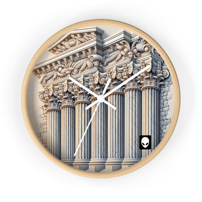 "3D Wall Columns: An Architectural Artpiece" - The Alien Wall Clock Trompe-l'oeil Style