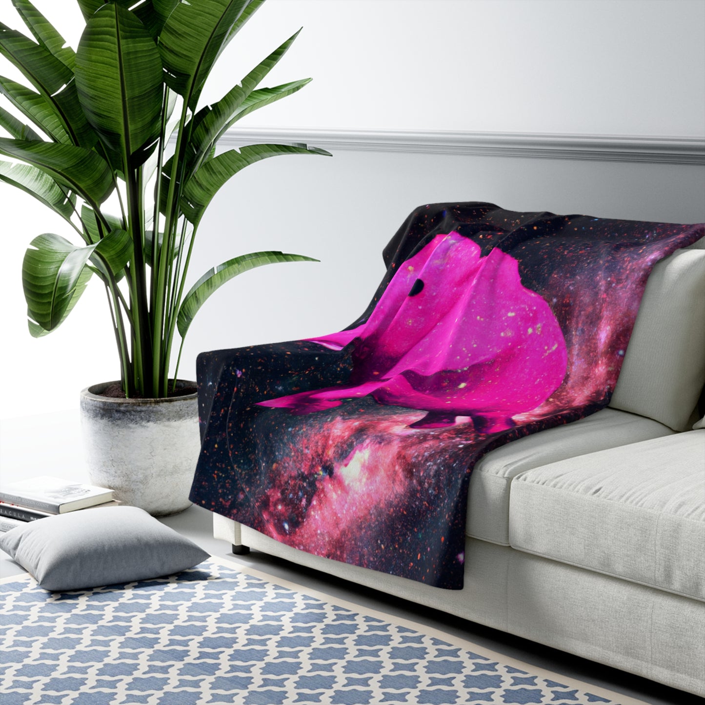 "Majestic Pinkelephant Exploration" - The Alien Sherpa Fleece Blanket