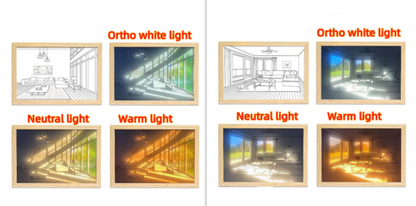 Beleuchtetes Bild, LED, dekoratives Licht, Malerei, Nachttisch-Bildstil, kreativ, modern, simulieren Sonnenschein, Zeichnung, Nachtlicht, Geschenk