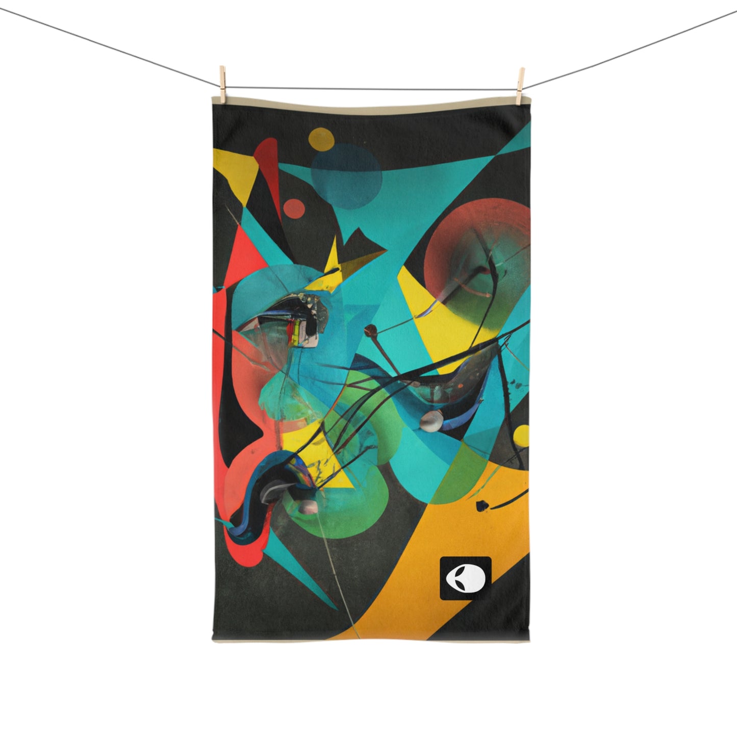 "Illusionary Perspective: A Colorful Dance of Light" - The Alien Hand towel