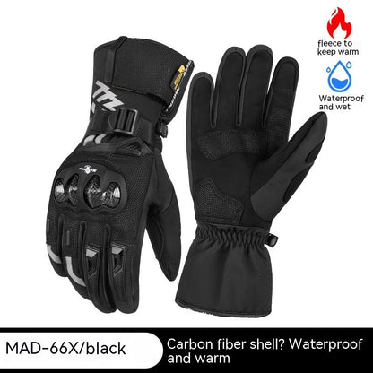 Motorcycle Warm Riding Gloves Men's Carbon Fiber Drop-resistant