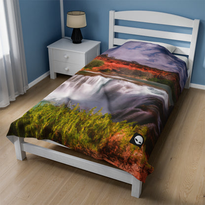 „Die Schönheit der Natur einfangen: Eine ikonische Landschaft in lebendiger Kunst gestalten“ – The Alien Velveteen Plush Blanket