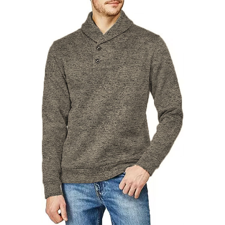 Men's Half Cardigan Loose Leisure Pullover Thin Velvet Sweater