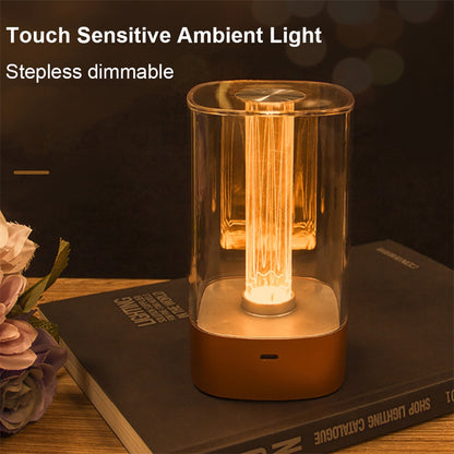 New LED Touch Atmosphere Light USB Charging Eye Protection Bedside Bedroom Lamp Bar Restaurant Garden Decoration Night Light Home Decor