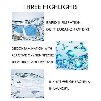 Limpiador de lavadora, paquete de 14, tabletas de limpieza profunda para cargador frontal y superior