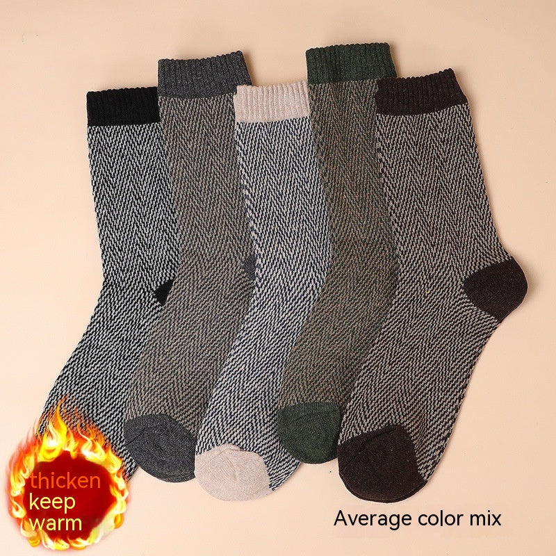 Mid-calf Length Men's Socks Retro Ethnic Style