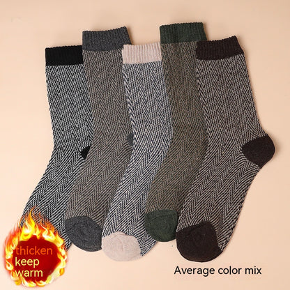 Mittellange Herrensocken im Retro-Ethno-Stil