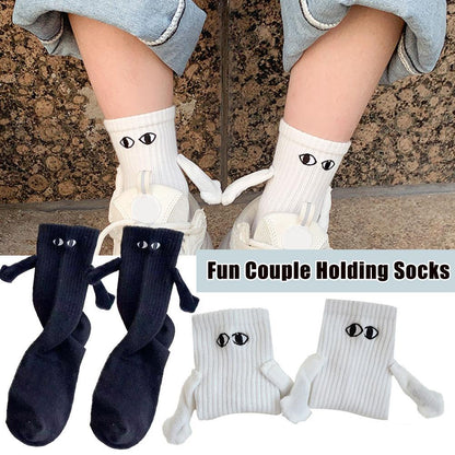 Magnetische Saug-Hand In Hand Paar Socken Cartoon Schöne Atmungsaktive Bequeme Socken Für Frauen Halten Hände Socke