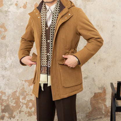 Chaqueta casual delgada con capucha para hombre