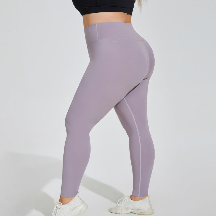 Pantalones de yoga de talla grande, cintura alta, levantamiento de cadera, sin costuras, sensación de nube, ejercicio físico para mujeres