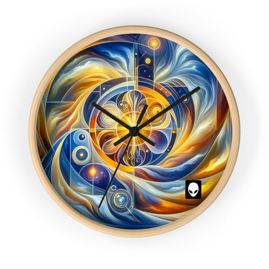 "Ascending Divinity: A Spiritual Awakening in Vibrant Geometry" - The Alien Wall Clock Religious Art Style