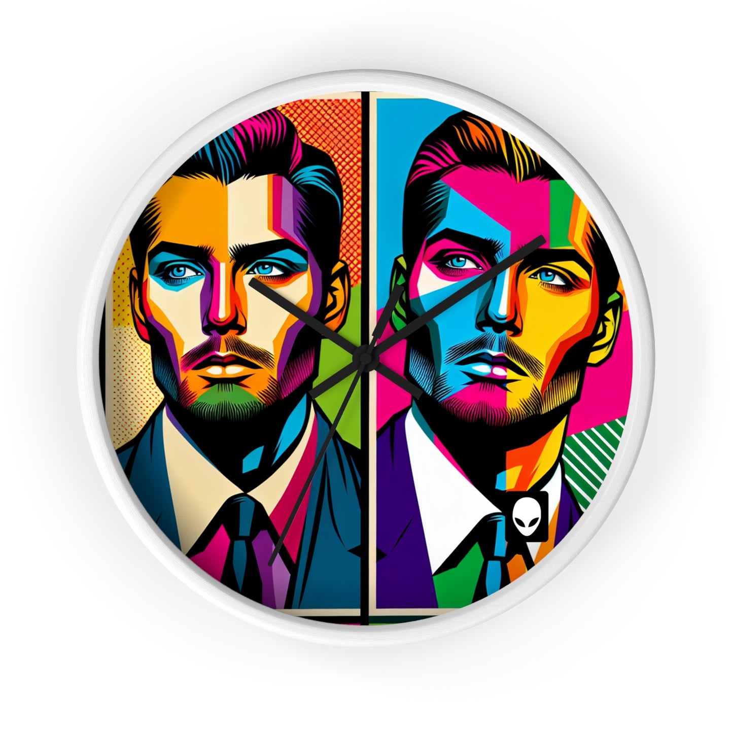 "Celebrity Pop Art Portrait" - Die Alien Wanduhr im Pop Art Stil