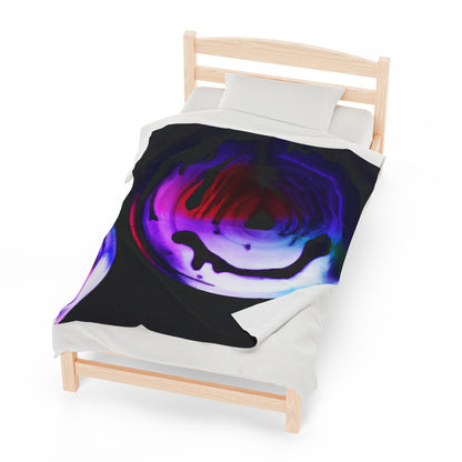 "Exploring Contrasts: A Colorful Dance of Luminance and Chromatic Aberration" - The Alien Velveteen Plush Blanket