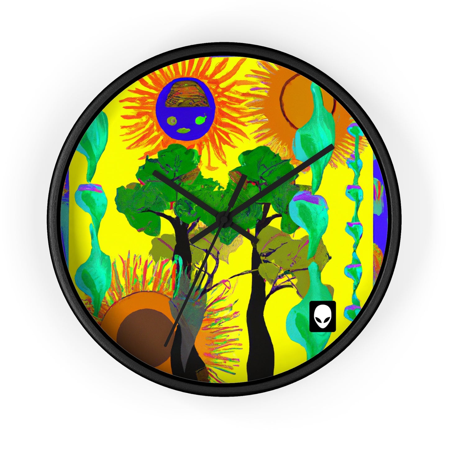 "Collision of Nature's Beauty" - The Alien Wall Clock