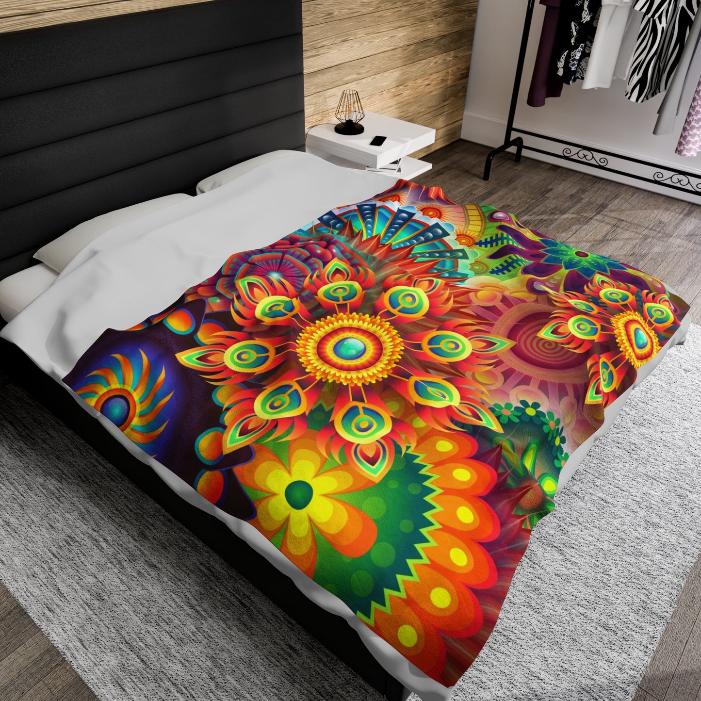 The First Trippy Space - The Alien Velveteen Plush Blanket