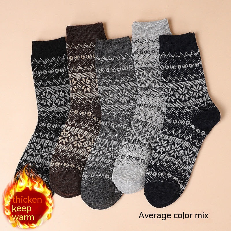 Mid-calf Length Men's Socks Retro Ethnic Style