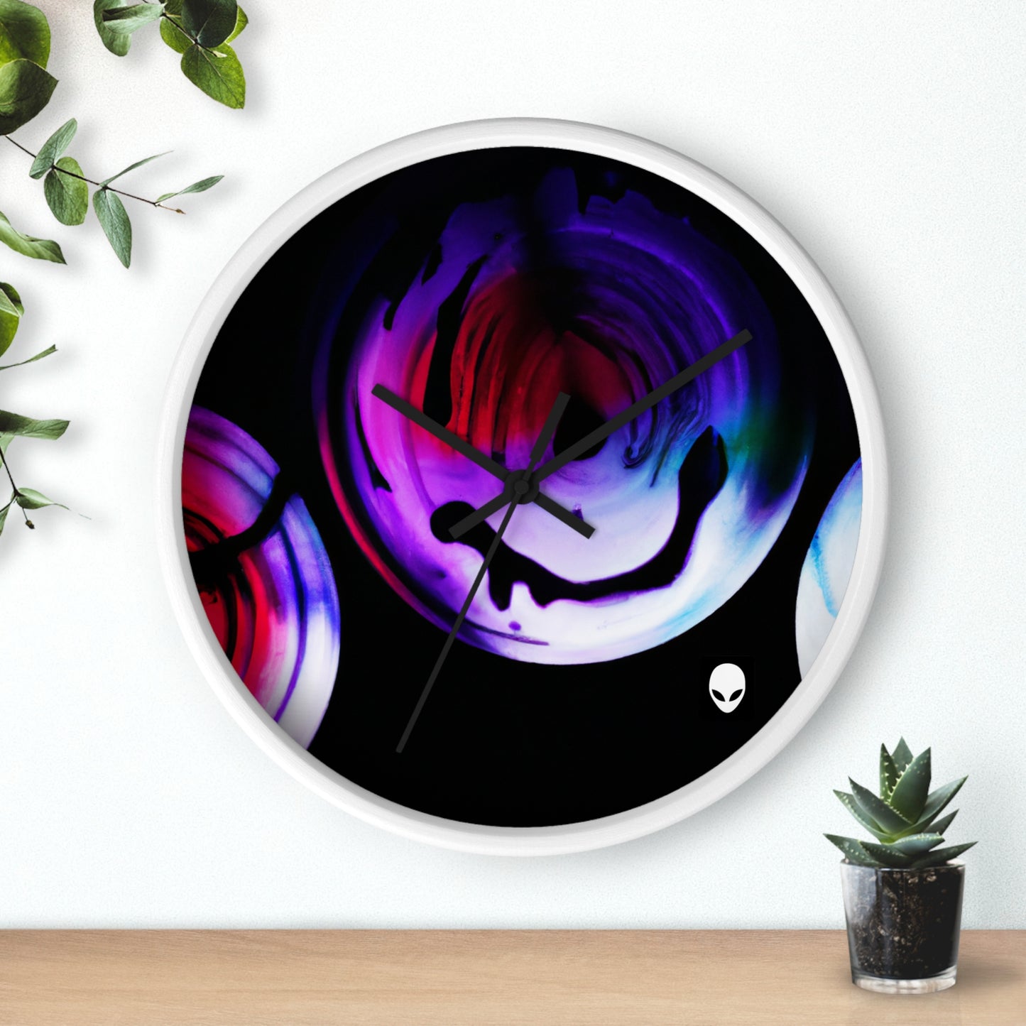 "Exploring Contrasts: A Colorful Dance of Luminance and Chromatic Aberration" - The Alien Wall Clock