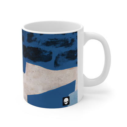 "Interplay of Light and Shadow: An Abstract Collage" - The Alien Ceramic Mug 11 oz