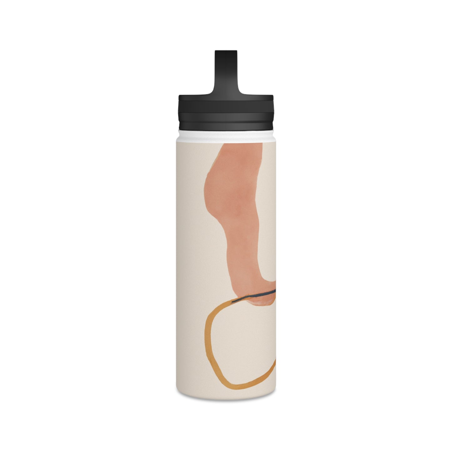 "Geometric Contrast: Exploring Color Through Geometry" - The Alien Stainless Steel Water Bottle, Handle Lid