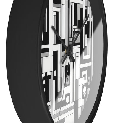 "De Stijl en blanco y negro" - El reloj de pared alienígena Estilo De Stijl