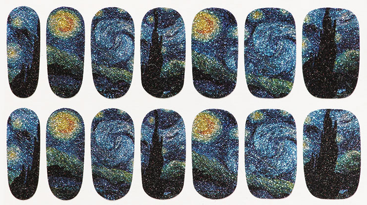 Adhesivo para manicura Estrella de Van Gogh Apliques de manicura 14 Adhesivo Fototerapia Adhesivo para uñas Adhesivo para uñas