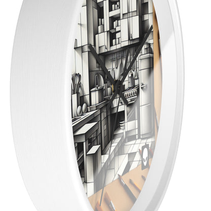 "Cubist Kitchen Collage" - The Alien Wall Clock Cubism Style