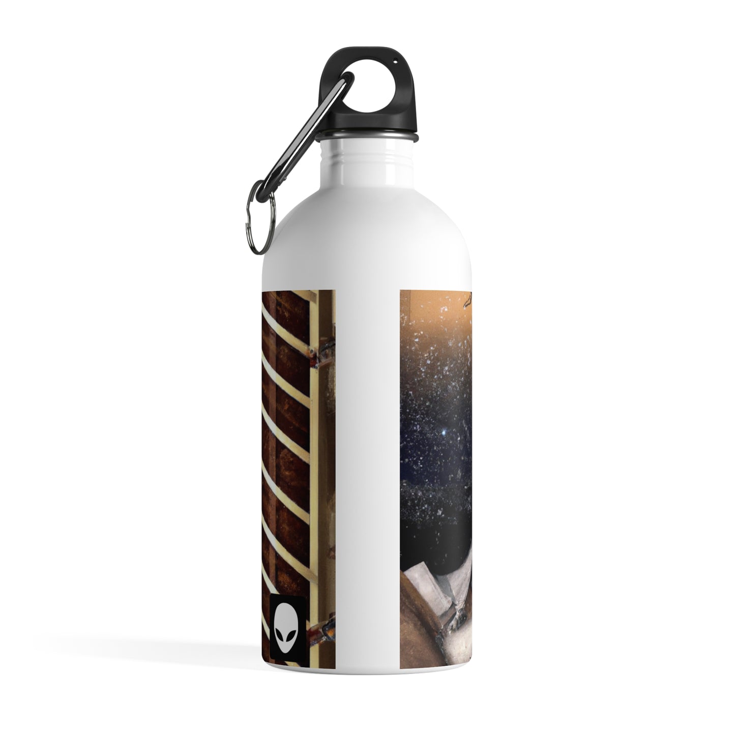 "A Tale of Storytelling Art: A Mixed Media Masterpiece" - The Alien Stainless Steel Water Bottle