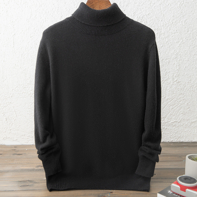 Einfarbiges Pullover-Bottom-Hemd für Herren