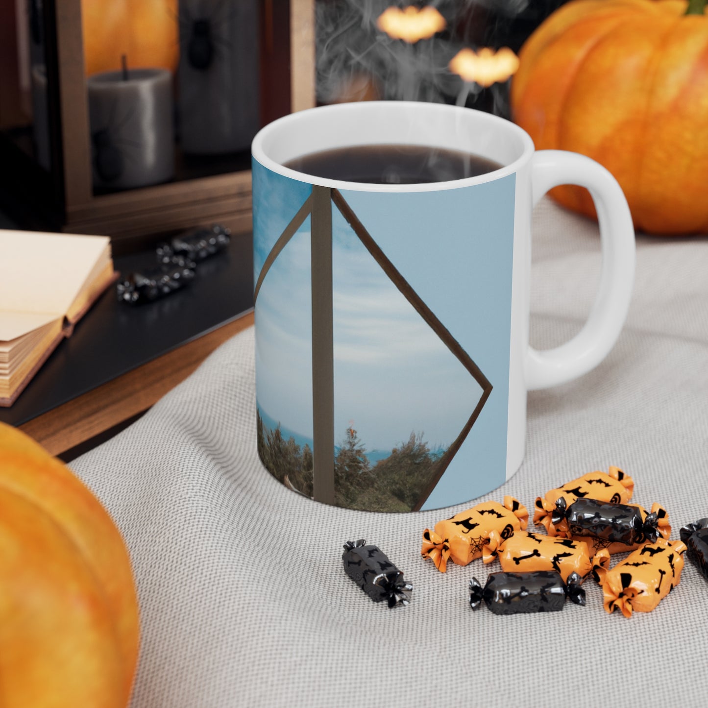 "Dreamscapes: An Everyday Art Collage" - The Alien Ceramic Mug 11 oz