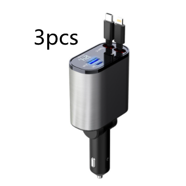 Cargador de coche de metal, encendedor de cigarrillos de carga súper rápido de 100W, adaptador USB y TYPE-C