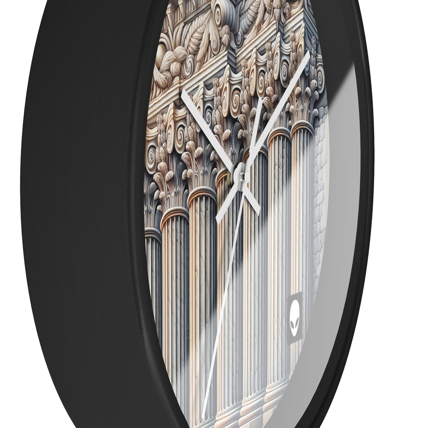 "3D Wall Columns: An Architectural Artpiece" - The Alien Wall Clock Trompe-l'oeil Style