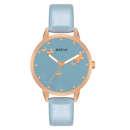 Estudiante Sweet Butterfly Macron Reloj de pulsera de cuarzo de moda todo fósforo