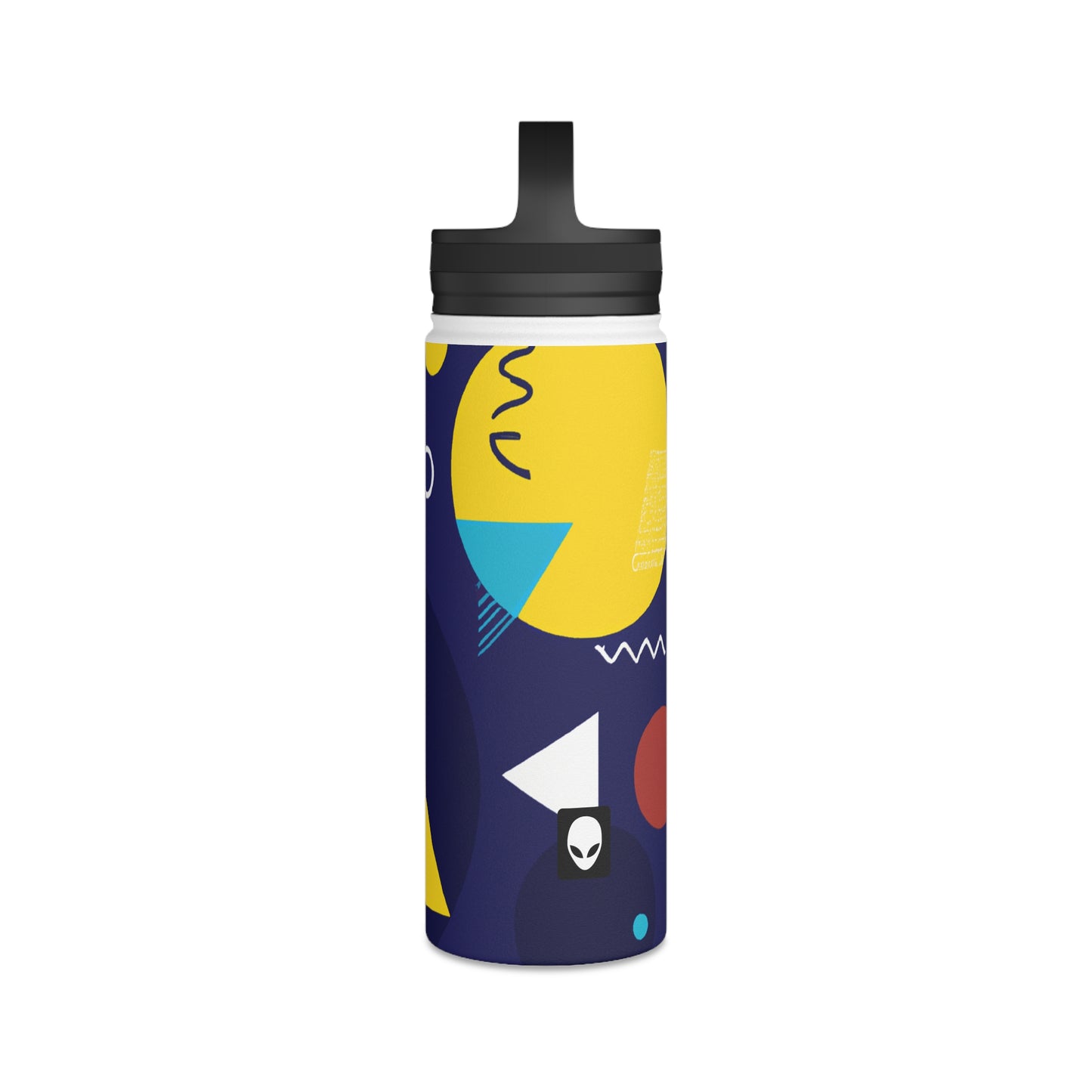 "Geometric Fusion: Bringing Your Vision to Colorful Life" - The Alien Stainless Steel Water Bottle, Handle Lid